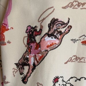 QUEEN OF SPARKLES Cream Knit Top